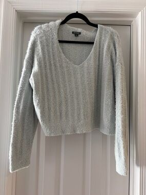 Cozy Fuzzy V-Neck Sweater